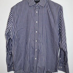 Nordstrom Mens Purple Checked L/S Buttoned Down Shirt - Sz L